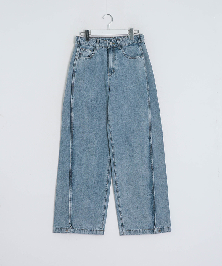 【BEST/벌룬핏2탄!】사이드 절개 비조 와이드 데님 팬츠