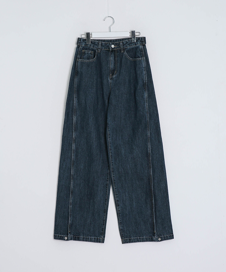 【BEST/벌룬핏2탄!】사이드 절개 비조 와이드 데님 팬츠