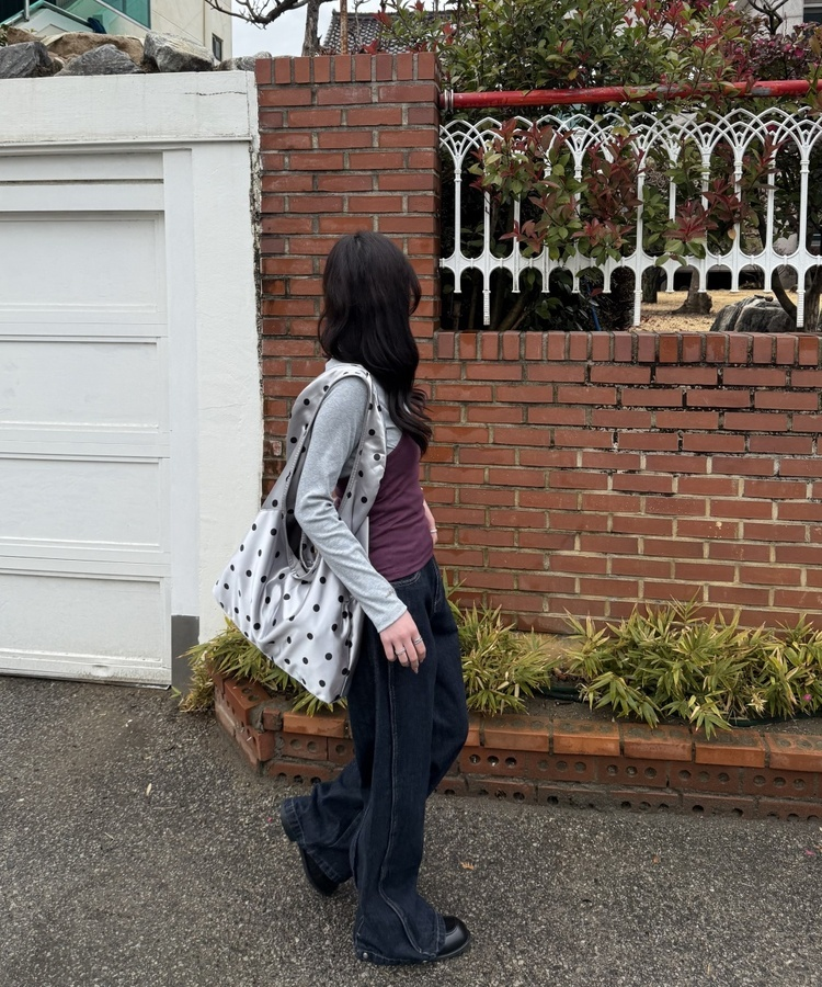 【BEST/벌룬핏2탄!】사이드 절개 비조 와이드 데님 팬츠 중청