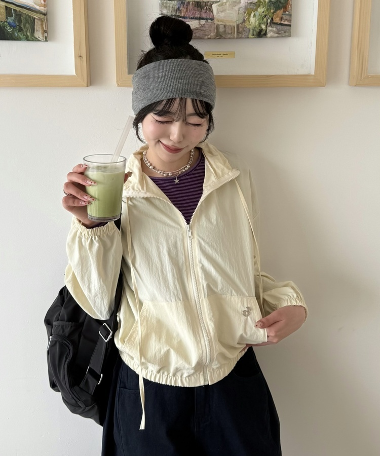 와이드 골지 니트 헤어밴드 그레이