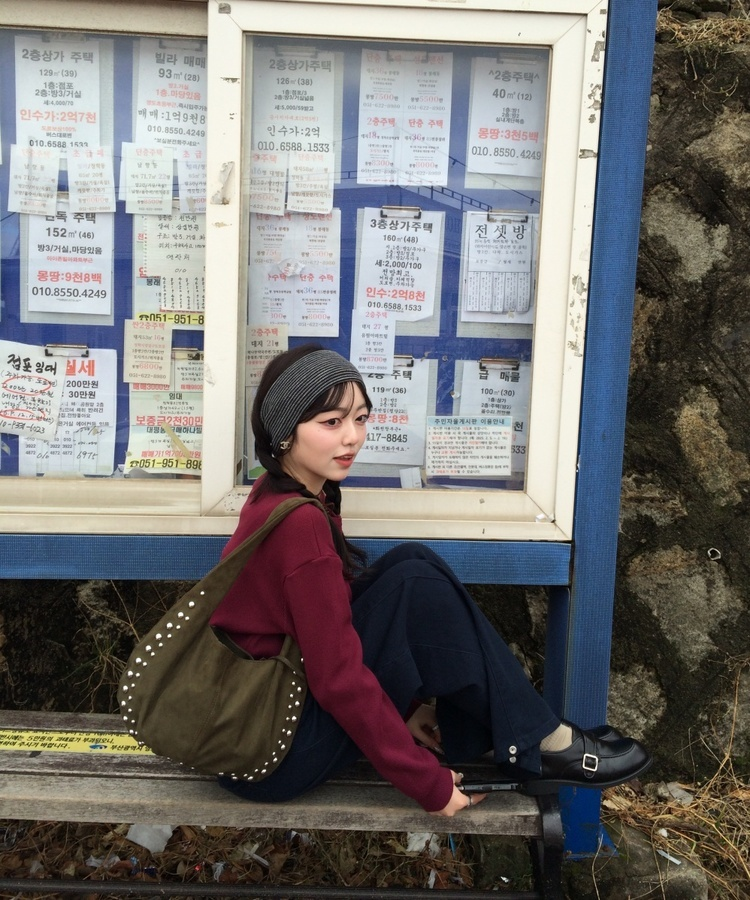 와이드 리브 헤어밴드 블랙