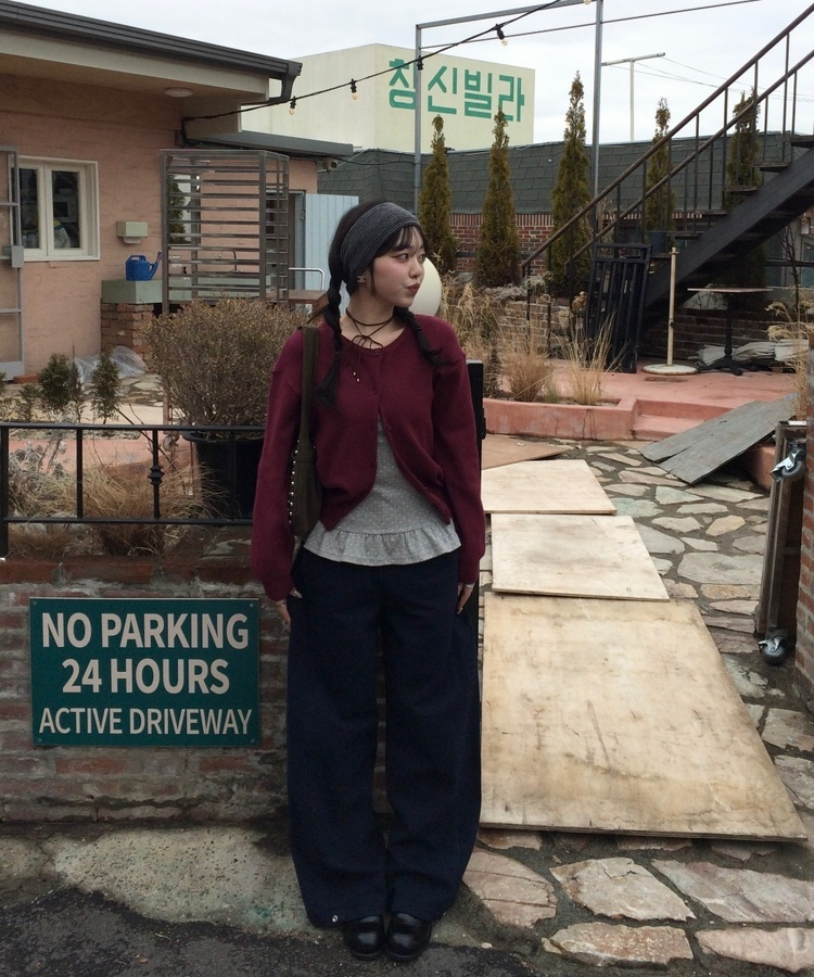 와이드 리브 헤어밴드 블랙