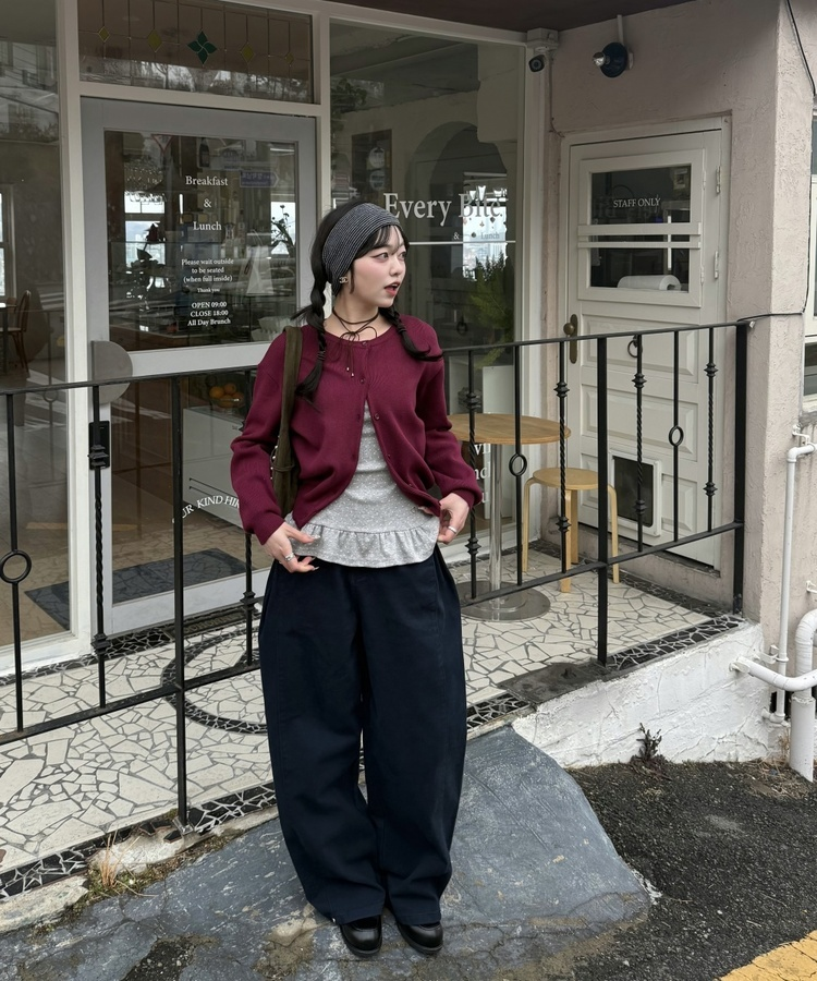 와이드 리브 헤어밴드 블랙