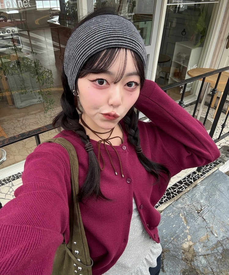 와이드 리브 헤어밴드 블랙