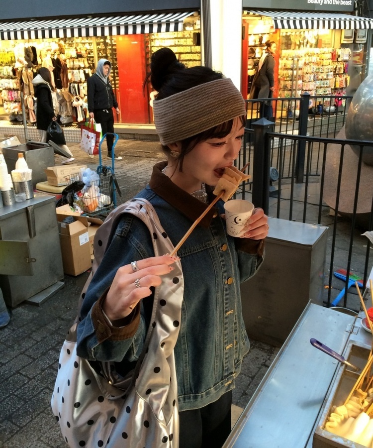 와이드 리브 헤어밴드 그레이