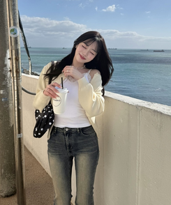 カップ付きレースキャミソール WHITE