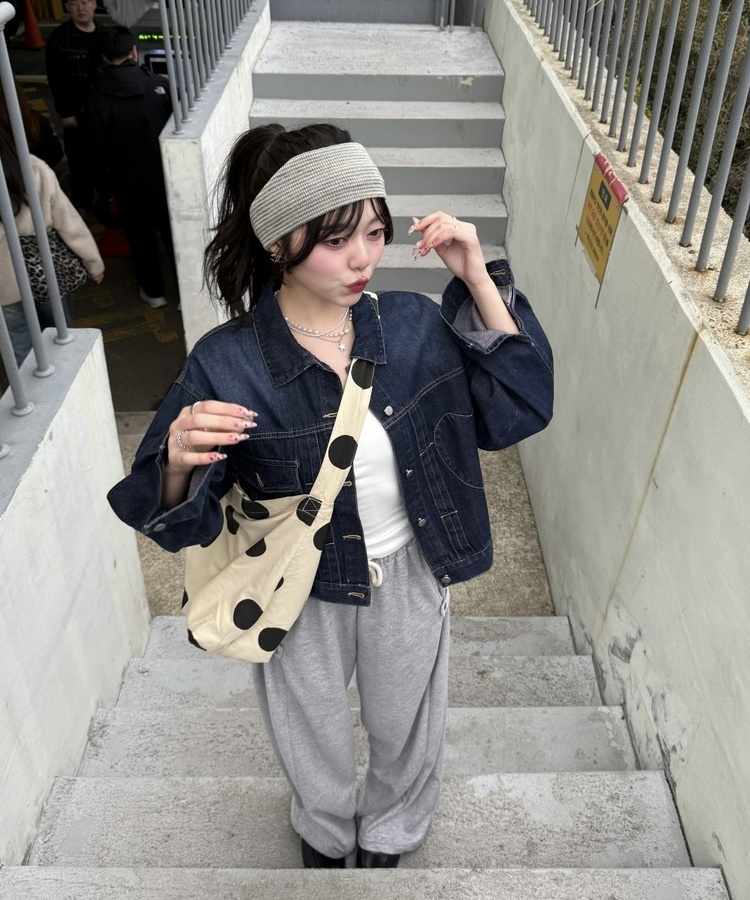 베이직 데님 재킷 진청