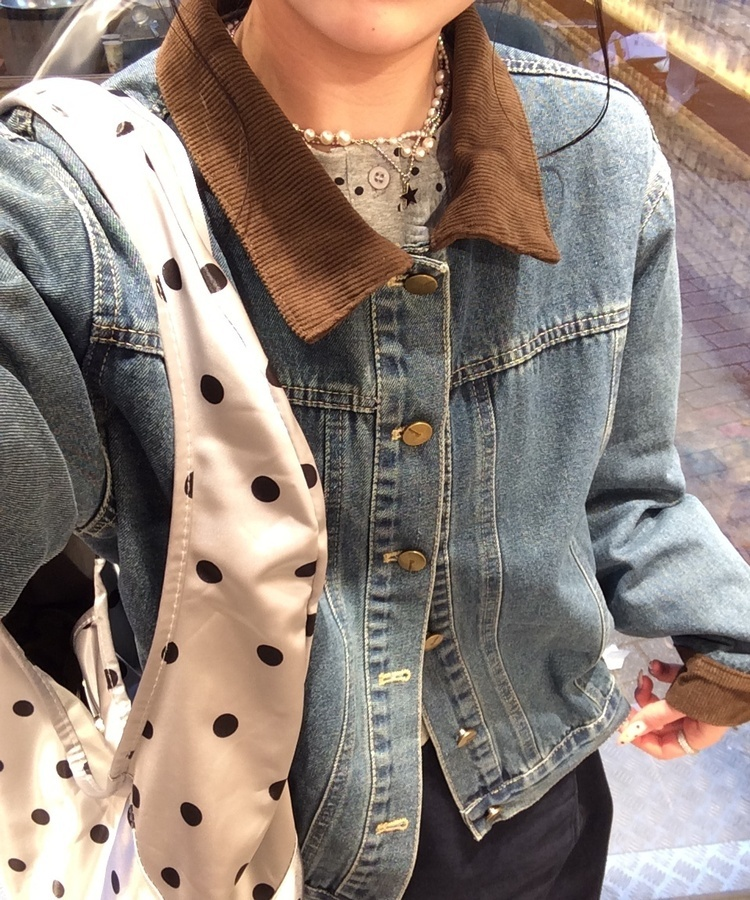 도트 나일론 숄더백 실버