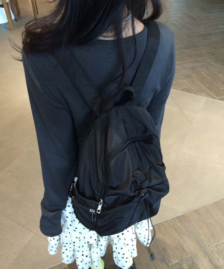 스트링 셔링 백팩 블랙