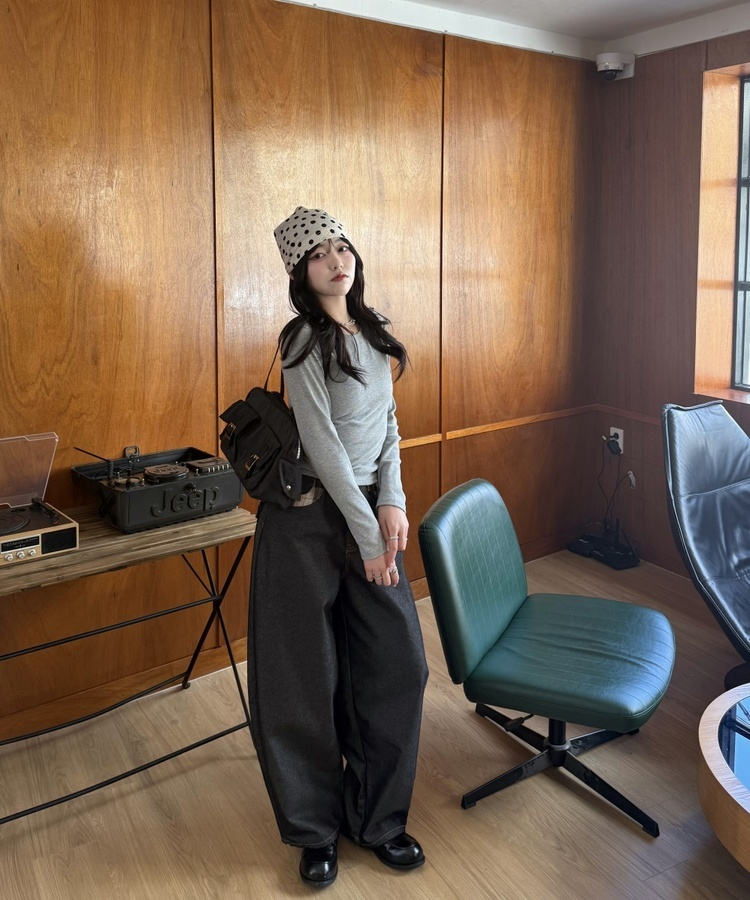 더블 포켓 숄더백 블랙