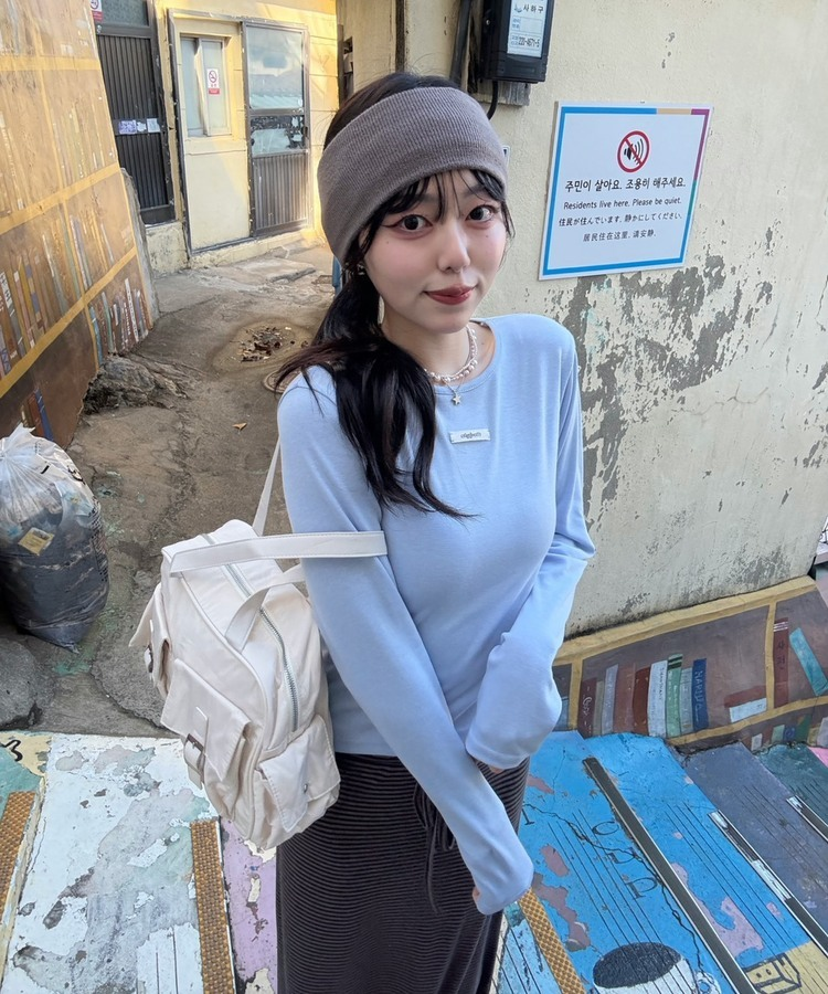 더블 포켓 숄더백 아이보리