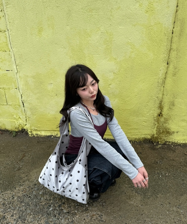 홀터넥 나시 자주