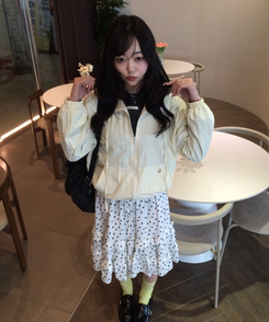 ドットフリルスカート IVORY