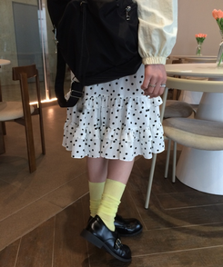 ドットフリルスカート IVORY