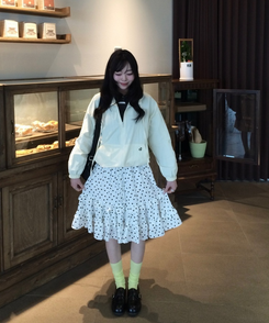 ドットフリルスカート IVORY