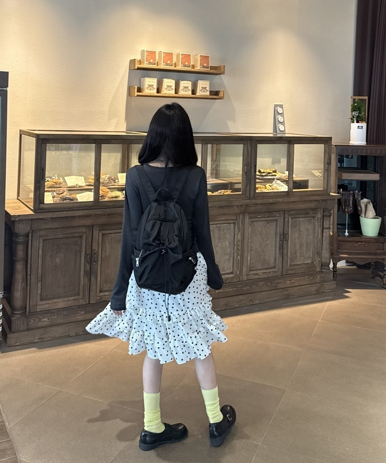 도트 프릴 스커트 아이보리