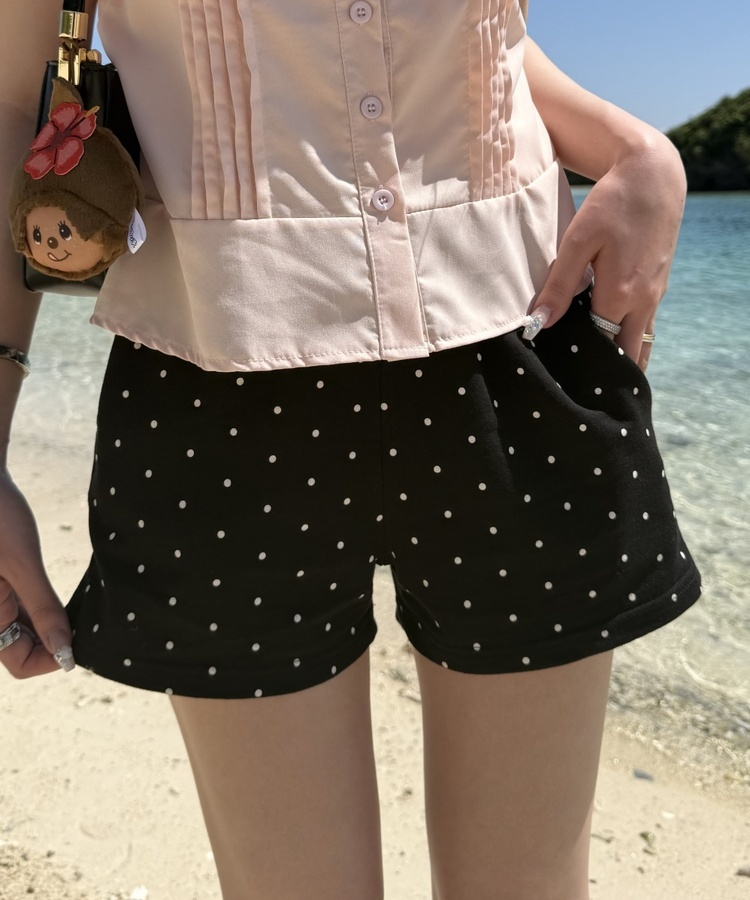 ドット柄ショートパンツ BLACK