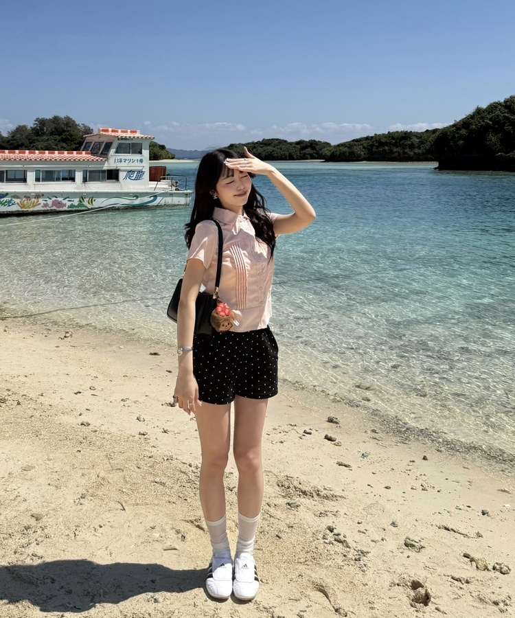 ドット柄ショートパンツ BLACK