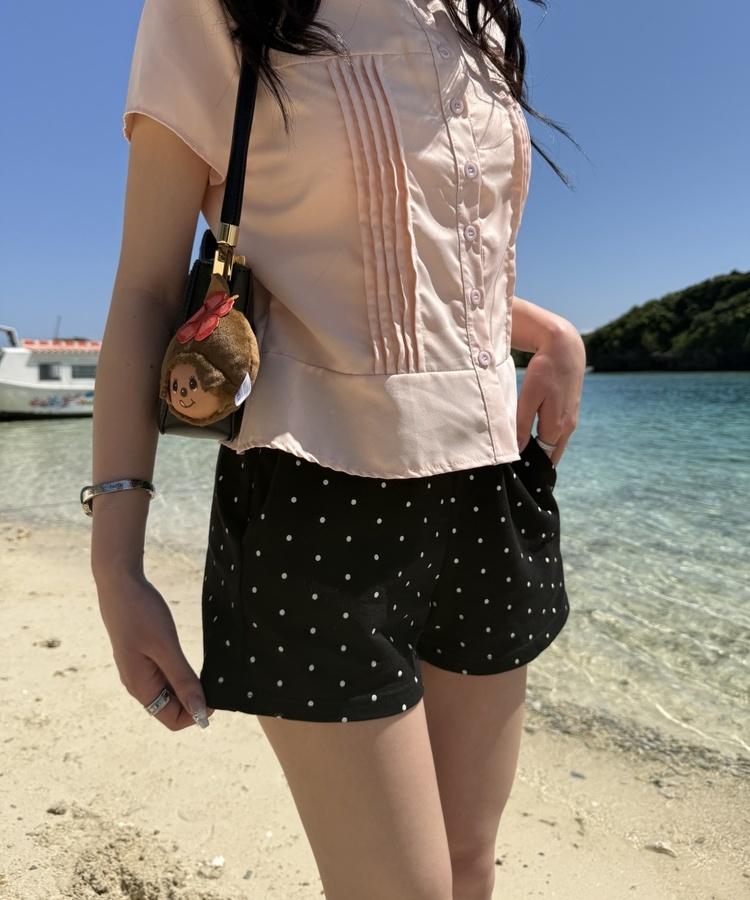 ドット柄ショートパンツ BLACK