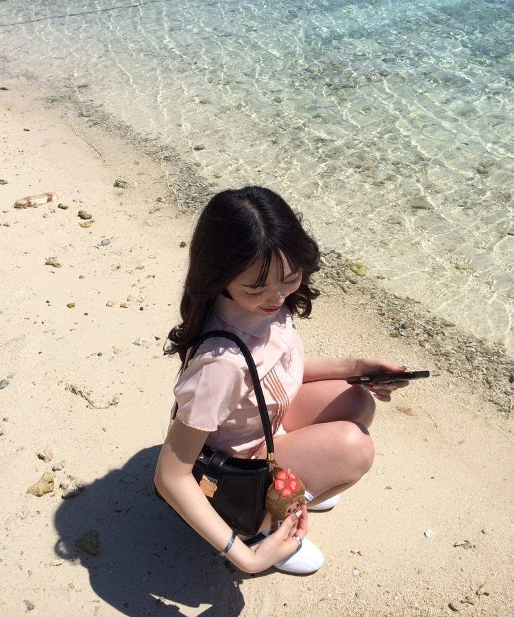 ギャザースリム半袖シャツ PINK