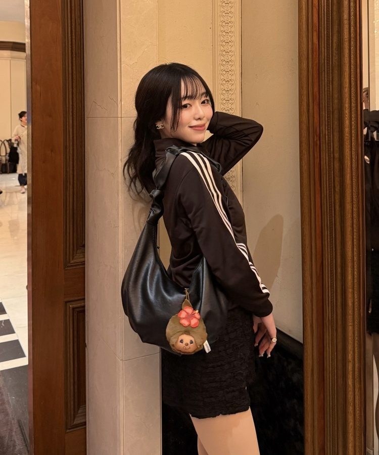 シャーリングショルダーバッグ(6color) BLACK
