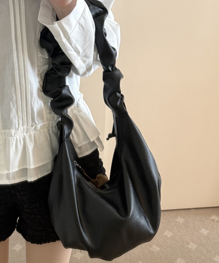 シャーリングショルダーバッグ(6color) BLACK