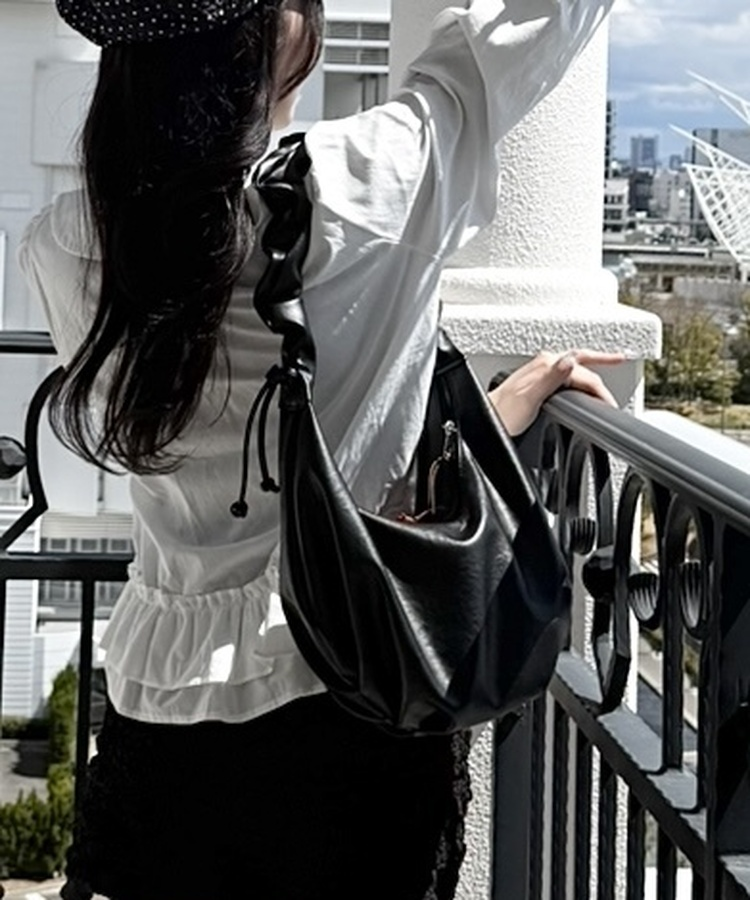 シャーリングショルダーバッグ(6color) BLACK