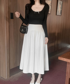 レースリボンパンチングTシャツ BLACK