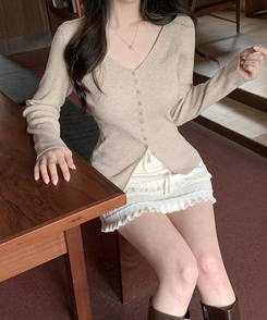 Vボタンカーディガン(5color) BEIGE