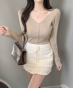 Vボタンカーディガン(5color) BEIGE