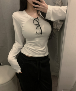 Vネック長袖TシャツS(6color) IVORY