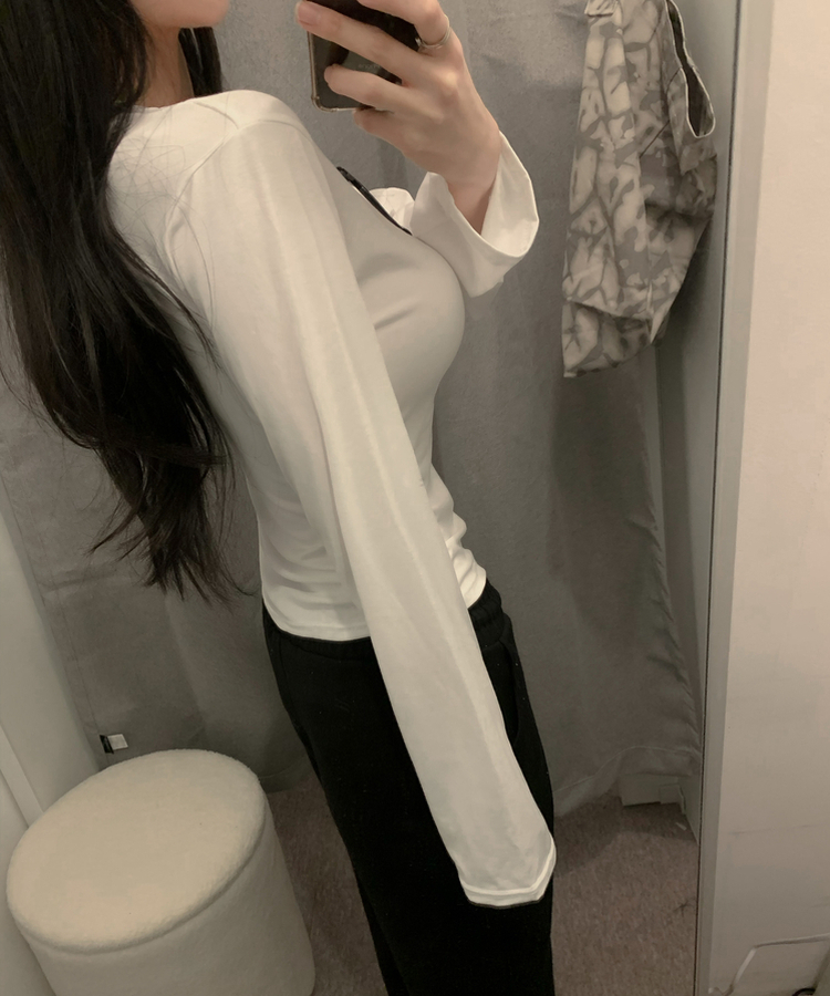 Vネック長袖TシャツS(6color) IVORY