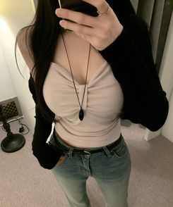 リボンシャーリングキャミソール(6color) PINK