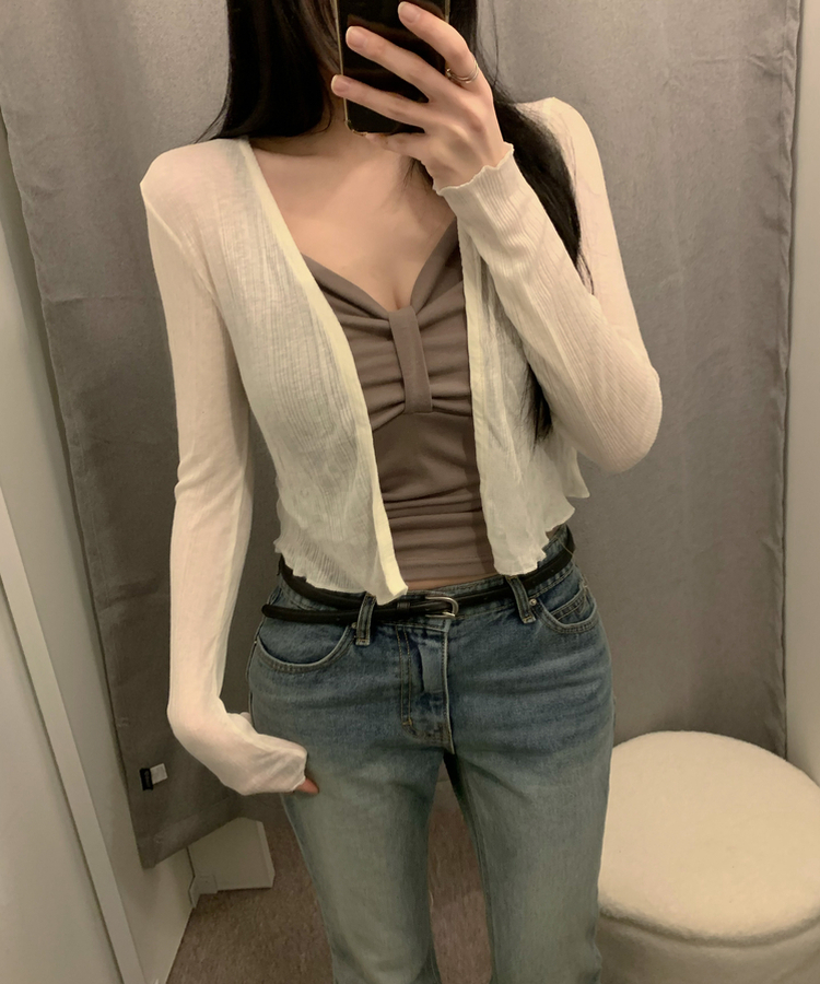 リボンシャーリングキャミソール(6color) MOCHA