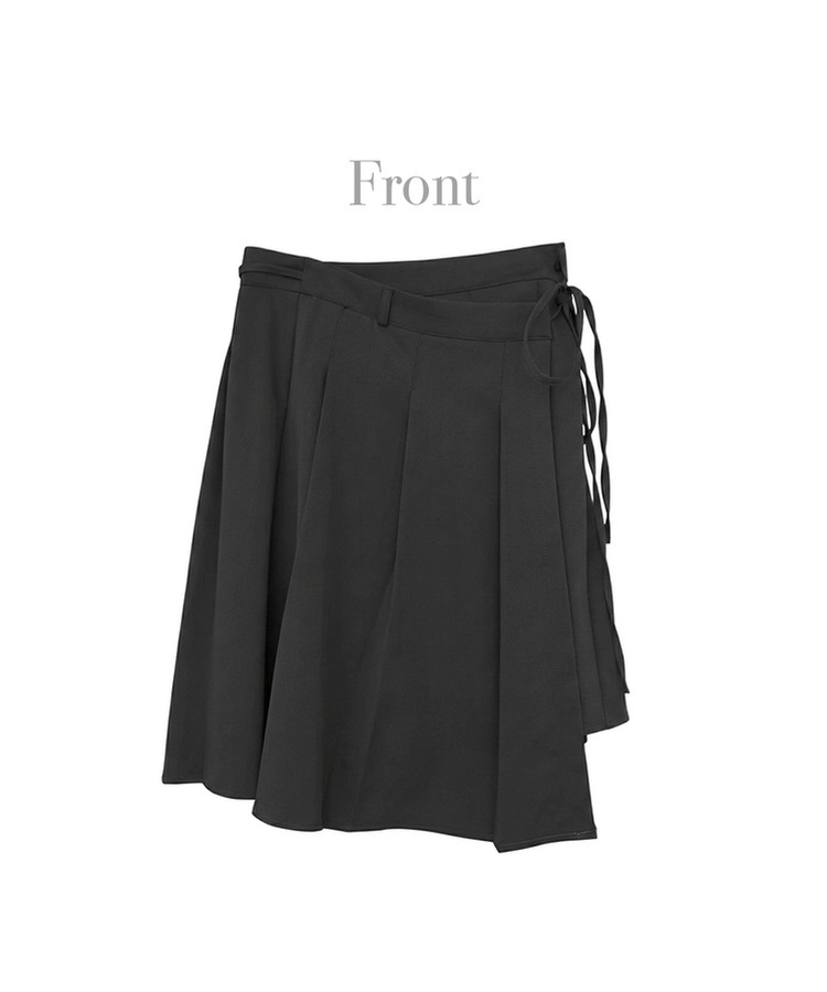 ラップアンバランスプリーツスカート