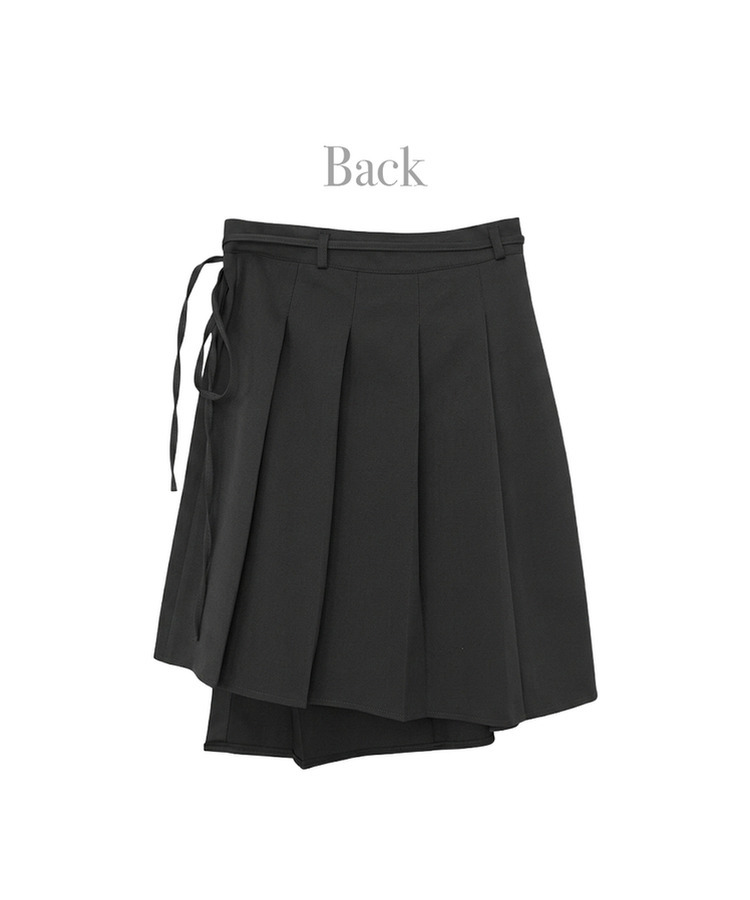 ラップアンバランスプリーツスカート