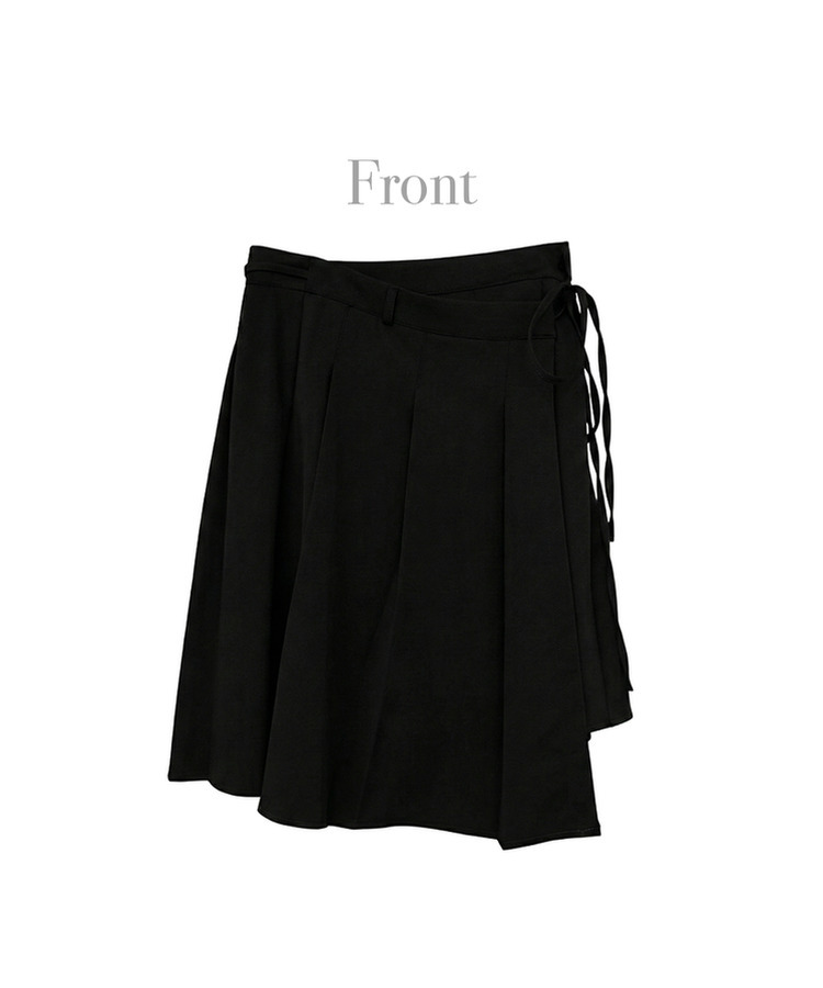 ラップアンバランスプリーツスカート