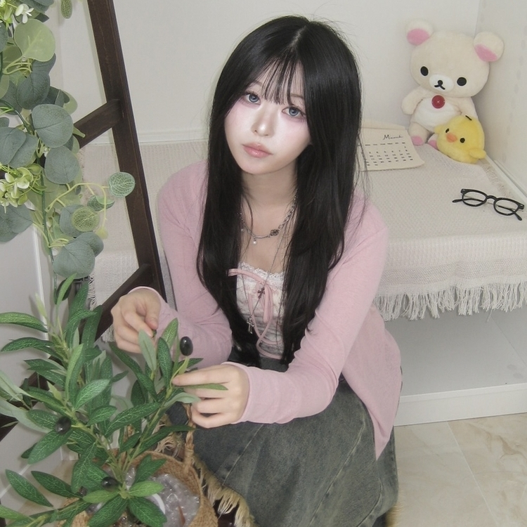 【SET】フラワーリボンキャミソール＋カーディガン PINK