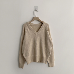 Vネック長袖Tシャツ(5color)