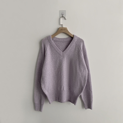 Vネック長袖Tシャツ(5color)