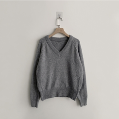 Vネック長袖Tシャツ(5color)