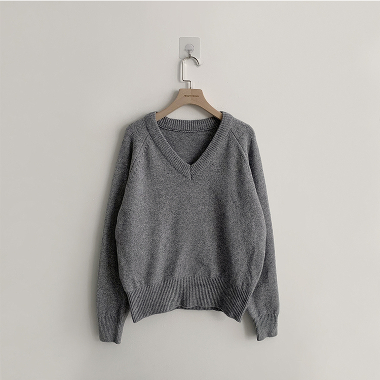 Vネック長袖Tシャツ(5color)