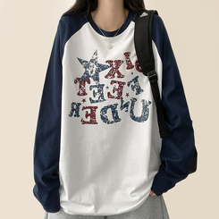 ヴィンテージクラックロゴラグランロンT IVORY