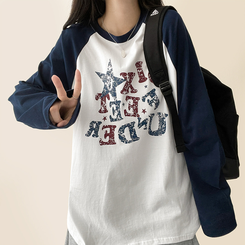 ヴィンテージクラックロゴラグランロンT IVORY