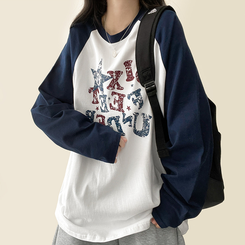 ヴィンテージクラックロゴラグランロンT IVORY