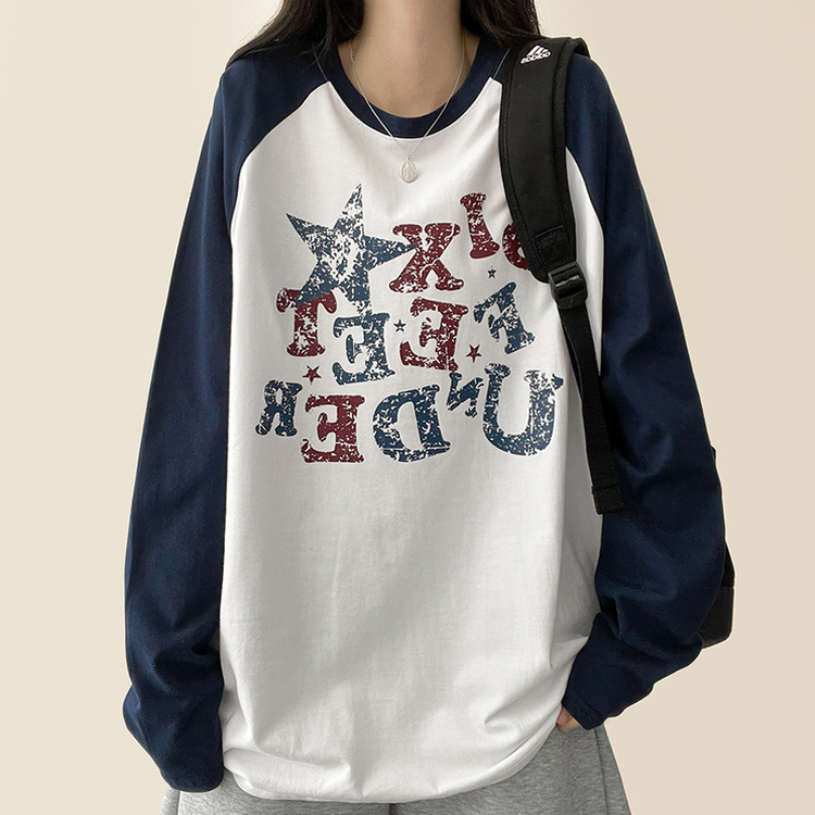 ヴィンテージクラックロゴラグランロンT IVORY