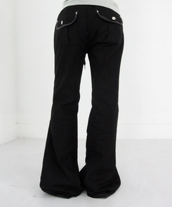 ワイドブーツカットパンツ BLACK