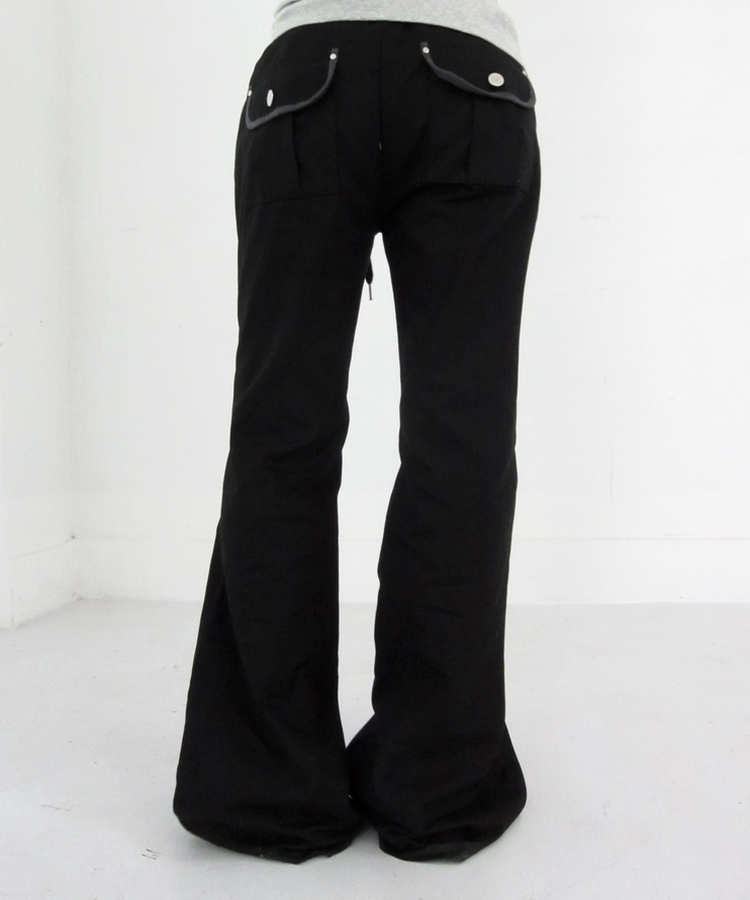 ワイドブーツカットパンツ BLACK