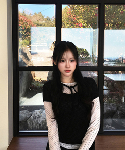 【SET】ドットストリングレイヤードTシャツ BLACK