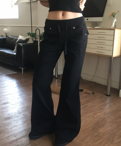 ブーツカットデイリーパンツ BLACK